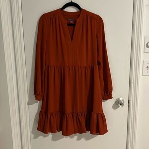 Dark Orange Vince Camuto Long Sleeve Dress (XXS - but like a small)
